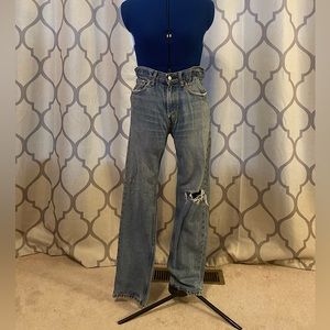 Ripped paper bag jeans